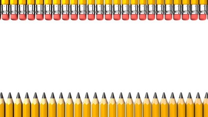 Pencils on white background.
3DCG illustration.
