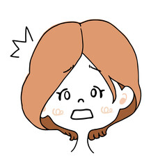 驚いている表情の女の子