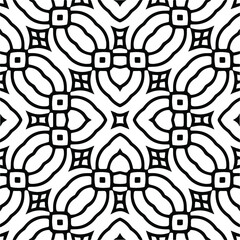 Abstract geometric seamless pattern.  Black and white vector background. black mandala.