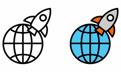 Illustration Vector Graphic of Business, rocket, start Icon