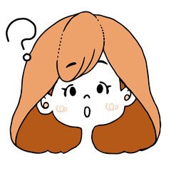 はてなを浮かべている（質問している）の女の子