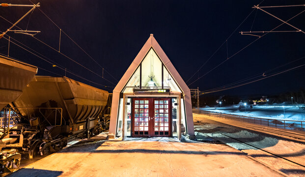 Abisko Ostra station in Swedish Lapland in winter