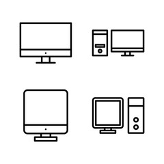 Computer icon vector. computer monitor sign and symbol