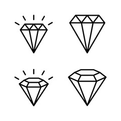 Diamond icon vector. diamond gems sign and symbol