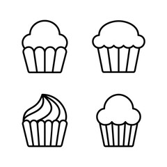 Cup cake icon vector. Cup cake sign and symbol