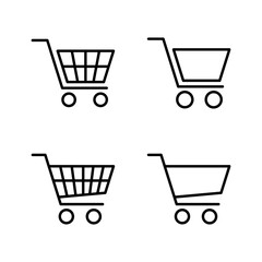 Shopping icon vector. Shopping cart sign and symbol. Trolley icon