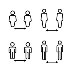 Social distance icon vector. social distancing sign and symbol. self quarantine sign