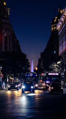 Fototapeta na wymiar obelisk at night Buenos Aires, Argentina obelisco de noche