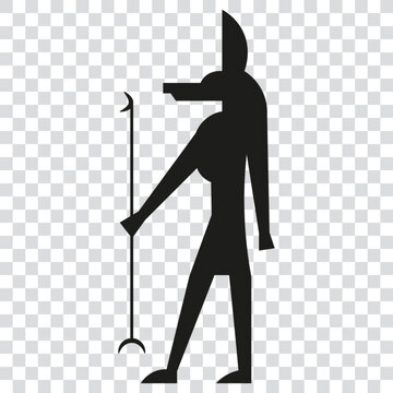 Ancient Egypt symbol. Anubis black icon. Isolated vector illustration.