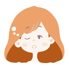 眠そうな表情の女の子