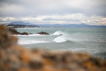 Views from ROcher de la vierge in Biarritz, France