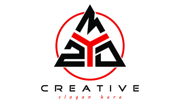 ZMD three letter creative triangle shape in circle logo design vector template. typography logo | Letter mark logo | initial logo | wordmark logo | minimalist logo | gaming logo | emblem logo