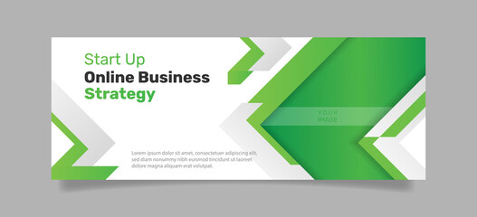 Creative business social media cover template. - Vector.