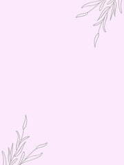 peach background with plants up and down