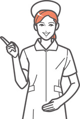 指差して説明する看護師