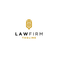 law and letter t logo, icon and vector