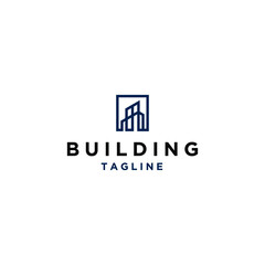 building and mono line logo, icon and vector