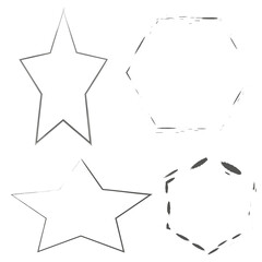 Obraz premium Different grunge frame shapes. Grunge texture. Hand drawn old sketch. Vector illustration. stock image. 