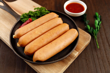 Multiple sausages on the table