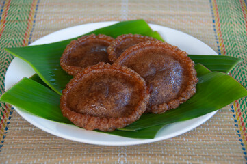 North Borneo home made traditional kuih penjaram cake. Sabah Malaysia Traditional Dessert. Asian food concept