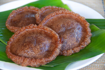 North Borneo home made traditional kuih penjaram cake. Sabah Malaysia Traditional Dessert. Asian food concept.