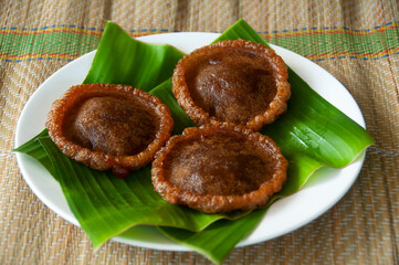 North Borneo home made traditional kuih penjaram cake. Sabah Malaysia Traditional Dessert. Asian...