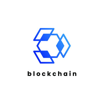 blockchain and technology logo, icon and vector
