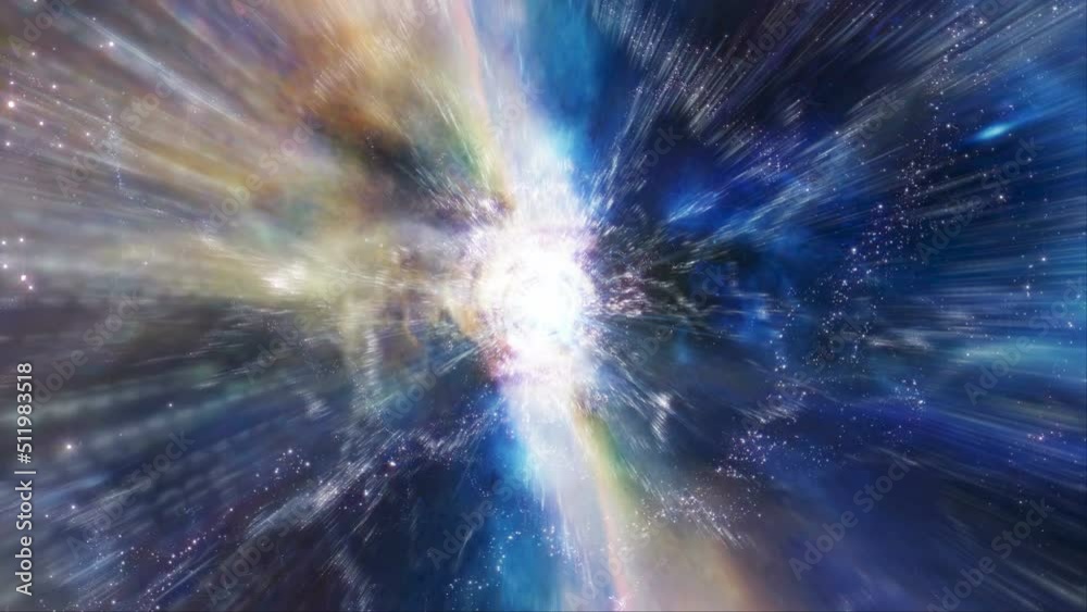 Wall mural star warp 063: traveling through a wormhole in deep space (loop).