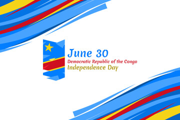 June 30, Independence Day of 
Democratic Republic of the Congo vector illustration. Suitable for greeting card, poster and banner.