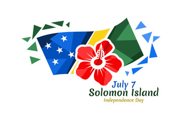 July 7, Independence Day of Solomon Island vector illustration. Suitable for greeting card, poster and banner.