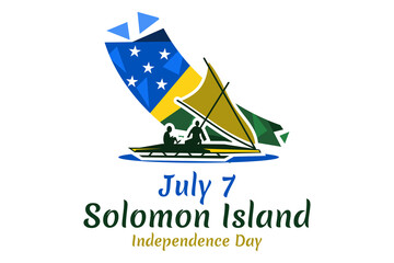 July 7, Independence Day of Solomon Island vector illustration. Suitable for greeting card, poster and banner.