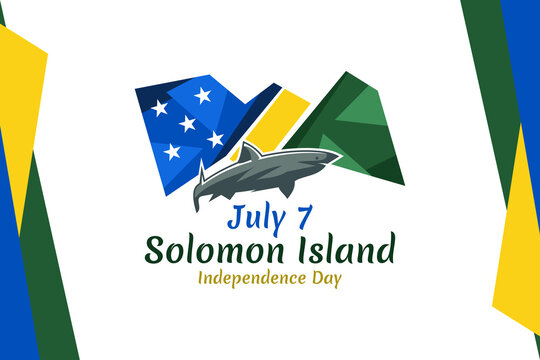 July 7, Independence Day of Solomon Island vector illustration. Suitable for greeting card, poster and banner.