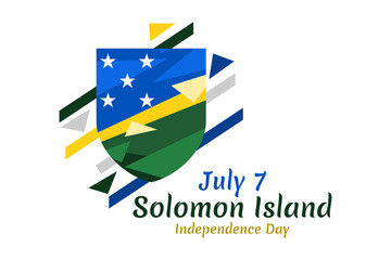 July 7, Independence Day of Solomon Island vector illustration. Suitable for greeting card, poster and banner.