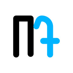 Obraz premium flat monogram letter mt logo template 