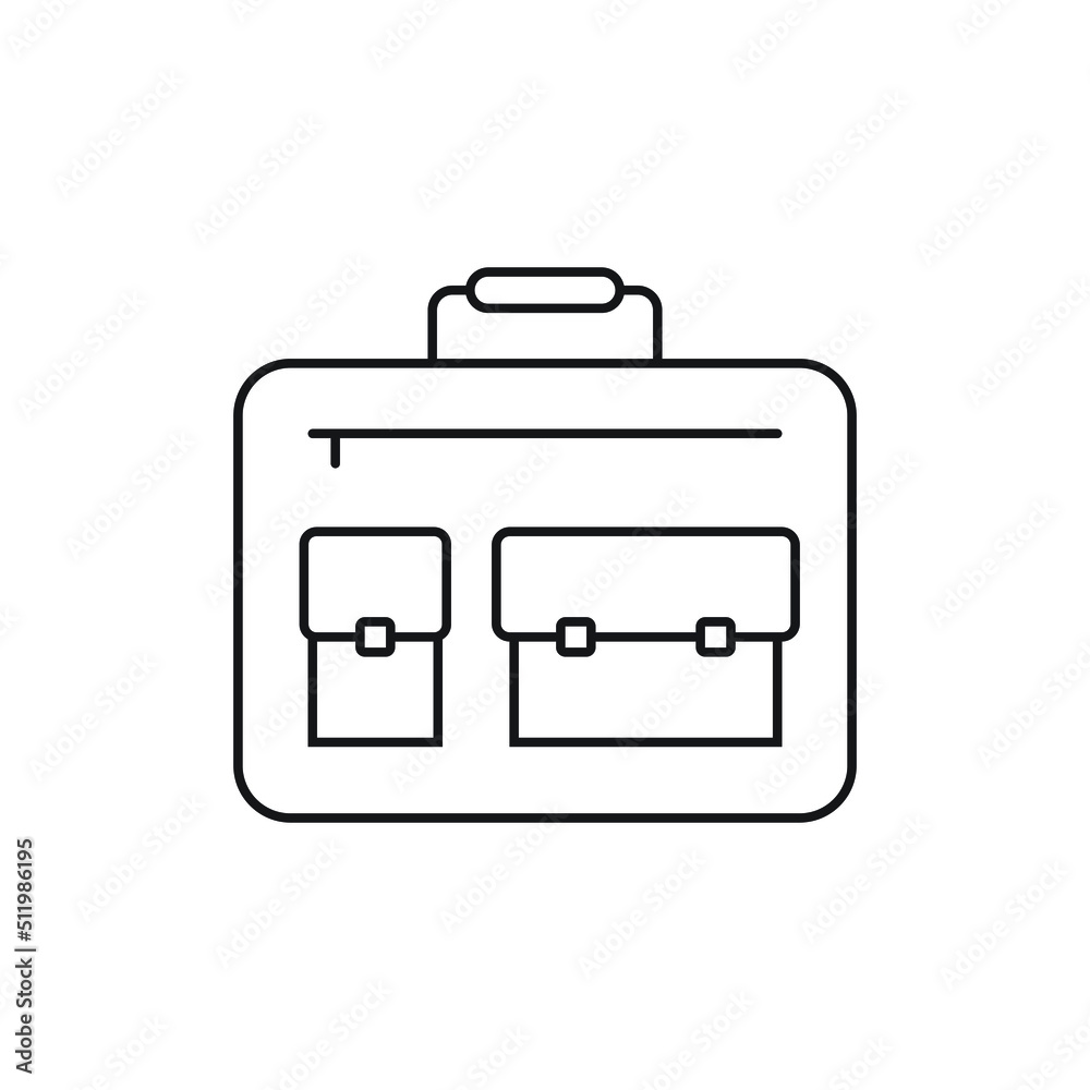 Wall mural briefcase line icon design isolated on white background