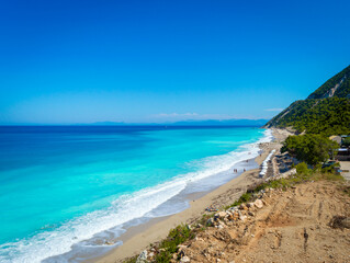 beautiful beach at leukada island in greece