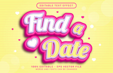 find a date3d editable text effect template