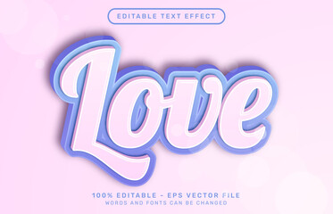 Naklejka na ściany i meble love 3d editable text effect template