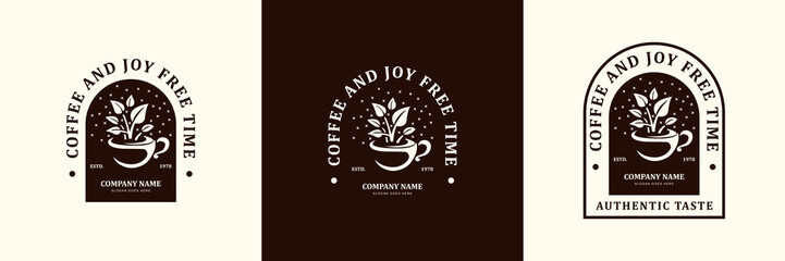 Vintage retro coffee or tea logo badge design for your brand