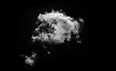 white cloud on black background.
