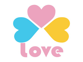 Heart Logo with letter Love Designs Vectors