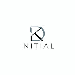 Fototapeta premium logo design vector initial DK with modern style