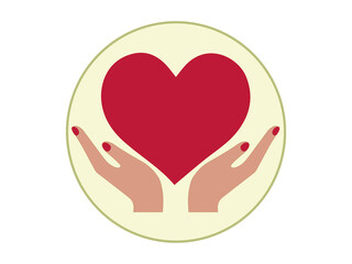 Hand Holding Heart Vector Designs