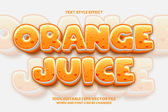 Orange Juice 3D Style Editable Text Effect