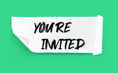 Text sign showing You're Invited