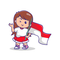 Cute Indonesia Independence day mascot 17 august