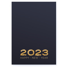 New 2023 eve. Glittering golden numbers 2023