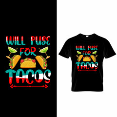 Tacos t-shirt design vector
