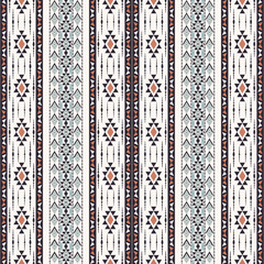 Vector ethnic aztec stripes shape brown-green color seamless pattern background. Use for fabric, textile, interior decoration elements, upholstery, wrapping.