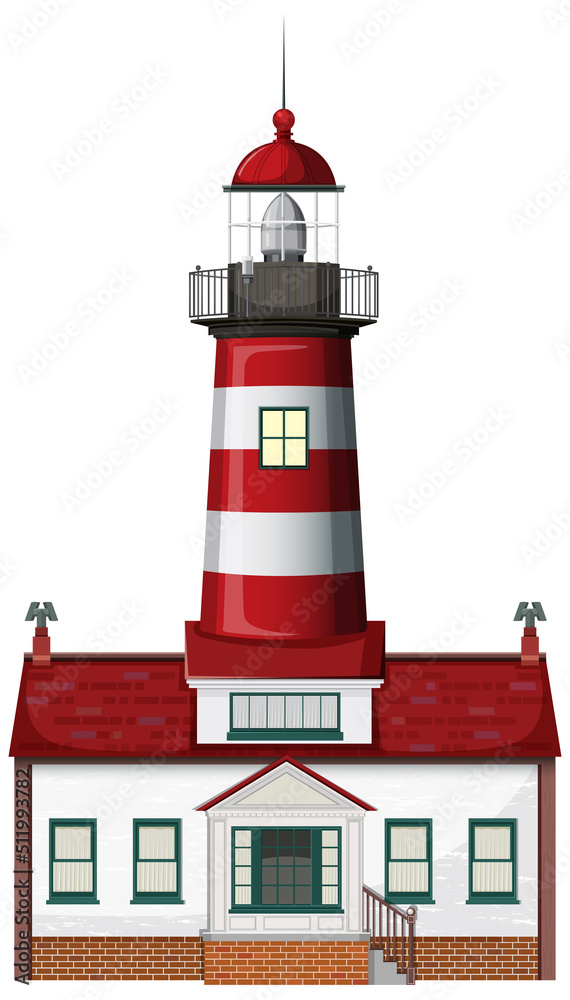 Poster Lighthouse isolated on white background